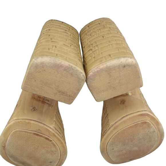 Soda Shoes Womens 8.5 Sandals Platform Block Heel Slide Woven 90s Y2k Going Out - Picture 12 of 13